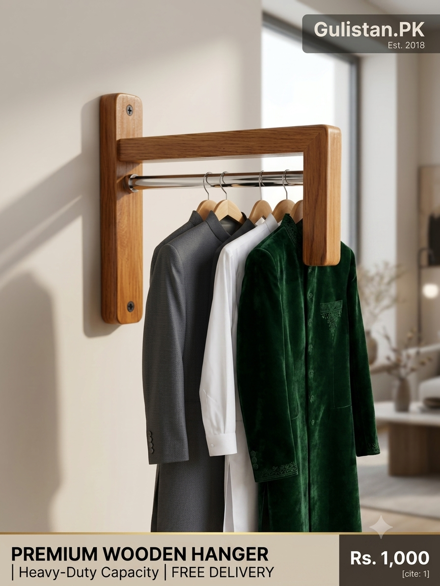 Heavy Duty Wooden Wall Hanger & Wardrobe Organizer
