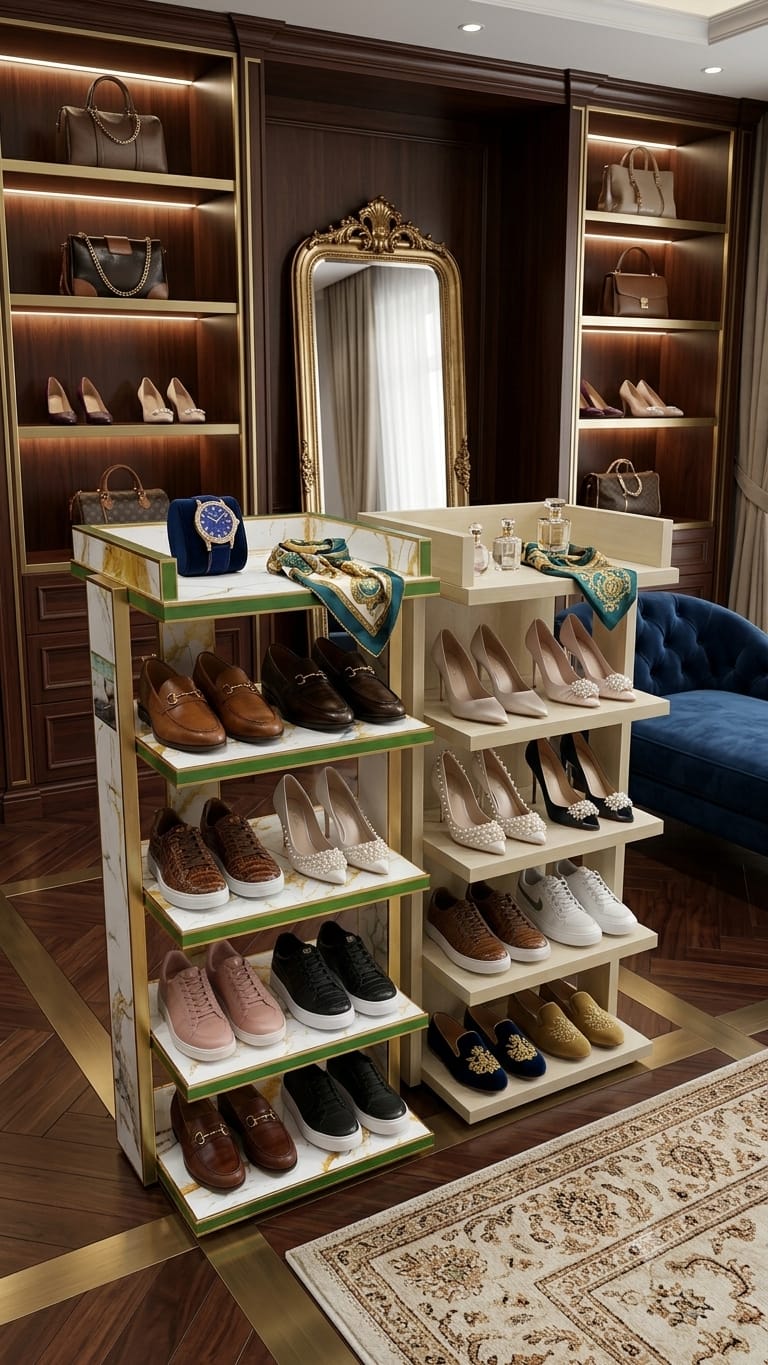 Modern Freestanding Display Shelf | Luxury Retail & Home Display Rack