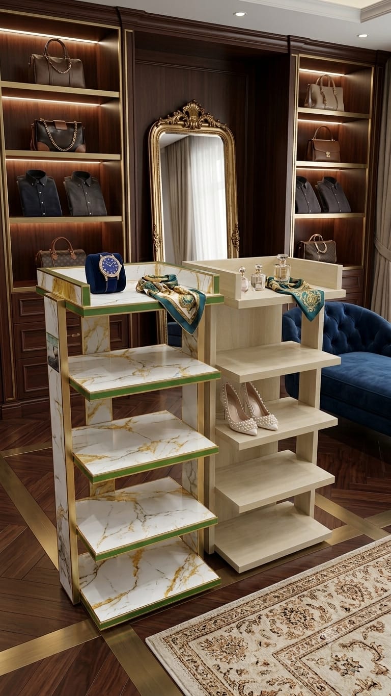 Modern Freestanding Display Shelf | Luxury Retail & Home Display Rack - Image 2